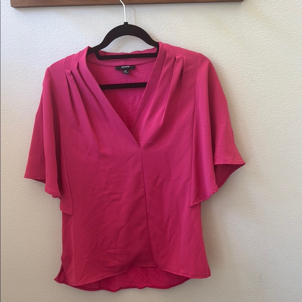 Alfani Pink Flutter Sleeve Wrap Blouse
